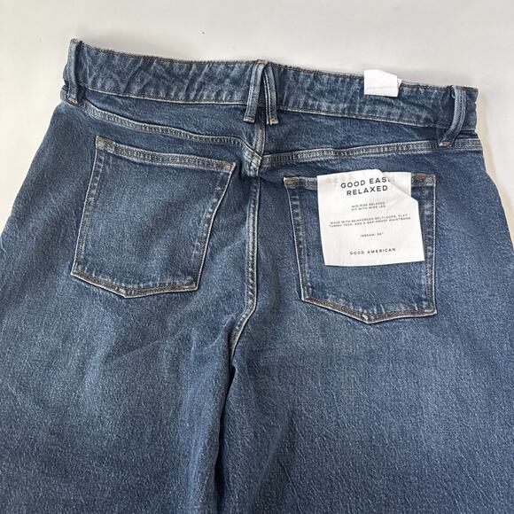 Good American Good Ease Relaxed Jeans NEW Size 12 MId-Rise Wide Leg 34" Inseam - Picture 6 of 10